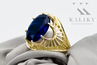 Вінтаж Каблучка Сапфір 14K Жовте золото vrc003y